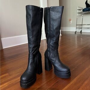 Black knee high boots